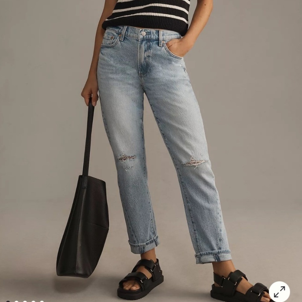 Pistola Riley High Rise Boyfriend Straight Leg Jeans Light Wash Blue Size 26